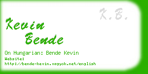 kevin bende business card